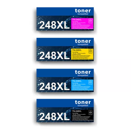 4x Mega Tonerkartuschen Compatible with Brother TN-248XL HL-L3215CW HL-L3220CW