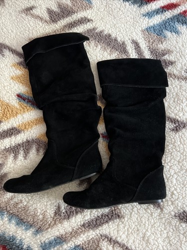 Steve Madden Mujer Negro Gamuza Botas Deslizantes Alta Sin *Talla 5.5* | eBay