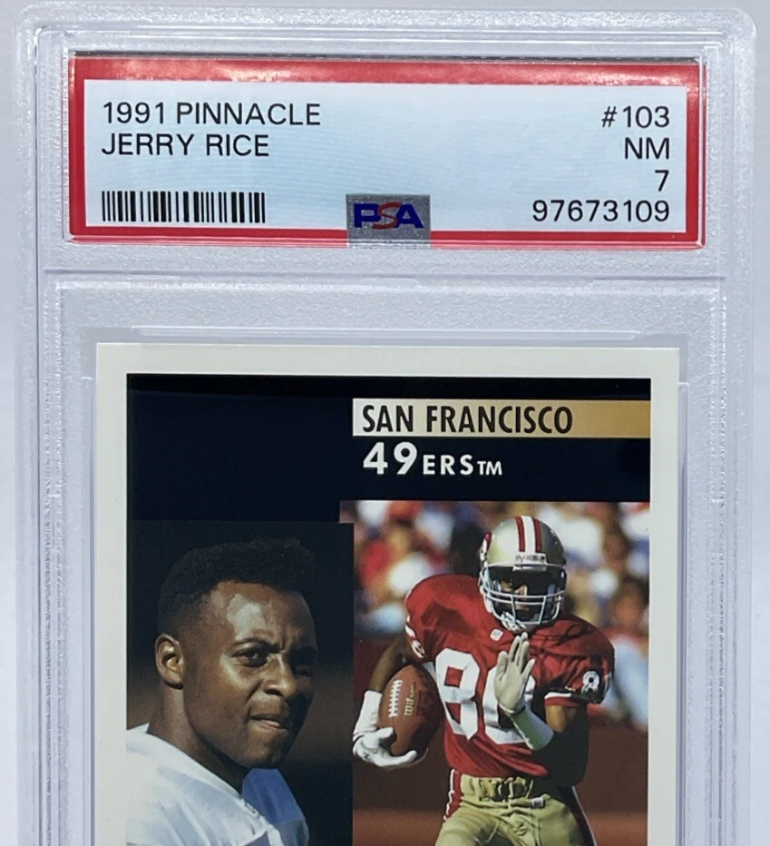 Jerry Rice PSA 7 — 1991 Pinnacle — «Разделение» 49ers, Raiders, GOAT - Изображение 2 из 4