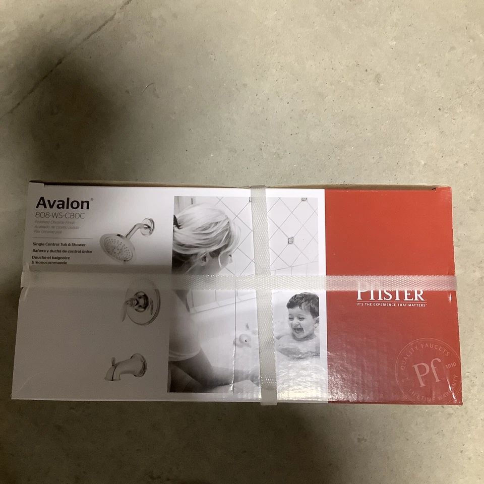 Kit de ducha para bañera Pfister 808WS-CB0C Avalon 1 manija cromada con válvula. Y9 Foto 2 de 4
