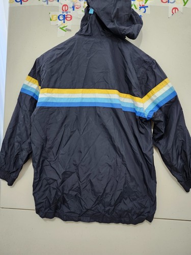 GAP Jacket Boys M Blue Full Zip Hoodie Windbreaker Mesh Lined Stripe Colorblock - Picture 13 of 18
