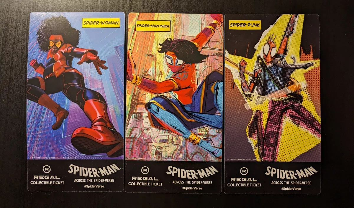 Set of 3 Double Sided Spider-Man Across the Spiderverse Collectible Ticket