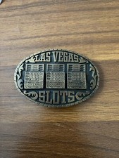 Vintage Las Vegas Slots 777 Belt Buckle by Indiana Metal Craft