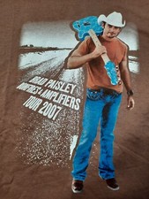 Brad Paisley Bonfires & Amplifiers Tour T Shirt 2007 Brown Size Large