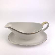 Sauciere, Porzellan mit Goldrand, Oscar Schaller, Bavaria