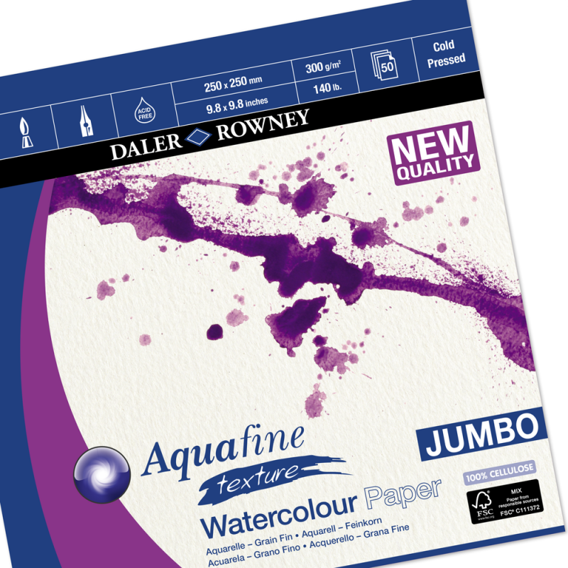 Daler-Rowney Aquafine Texture Square Jumbo Pad (300gsm)