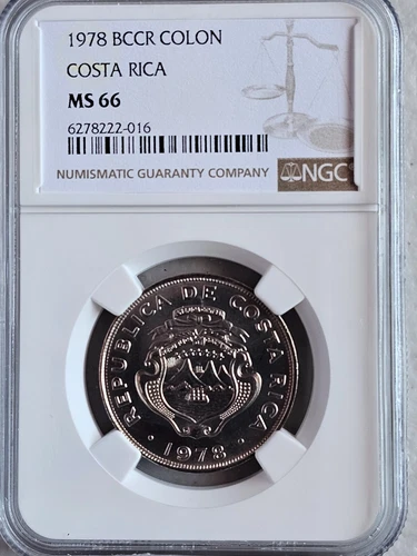 Costa Rica 1 Colon 1978 NGC MS 66