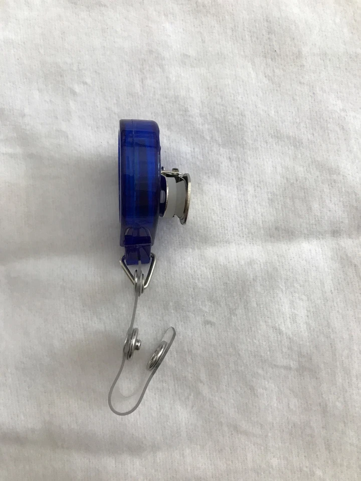 Lote 1000 Precio al por mayor Porta Insignia de Identificación Carrete Retráctil Llave Cinturón Clip Redondo Azul Foto 3 de 4