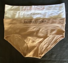 VICTORIA'S SECRET Size L 2pk Hiphugger Wide Logo Band Seamless Panties