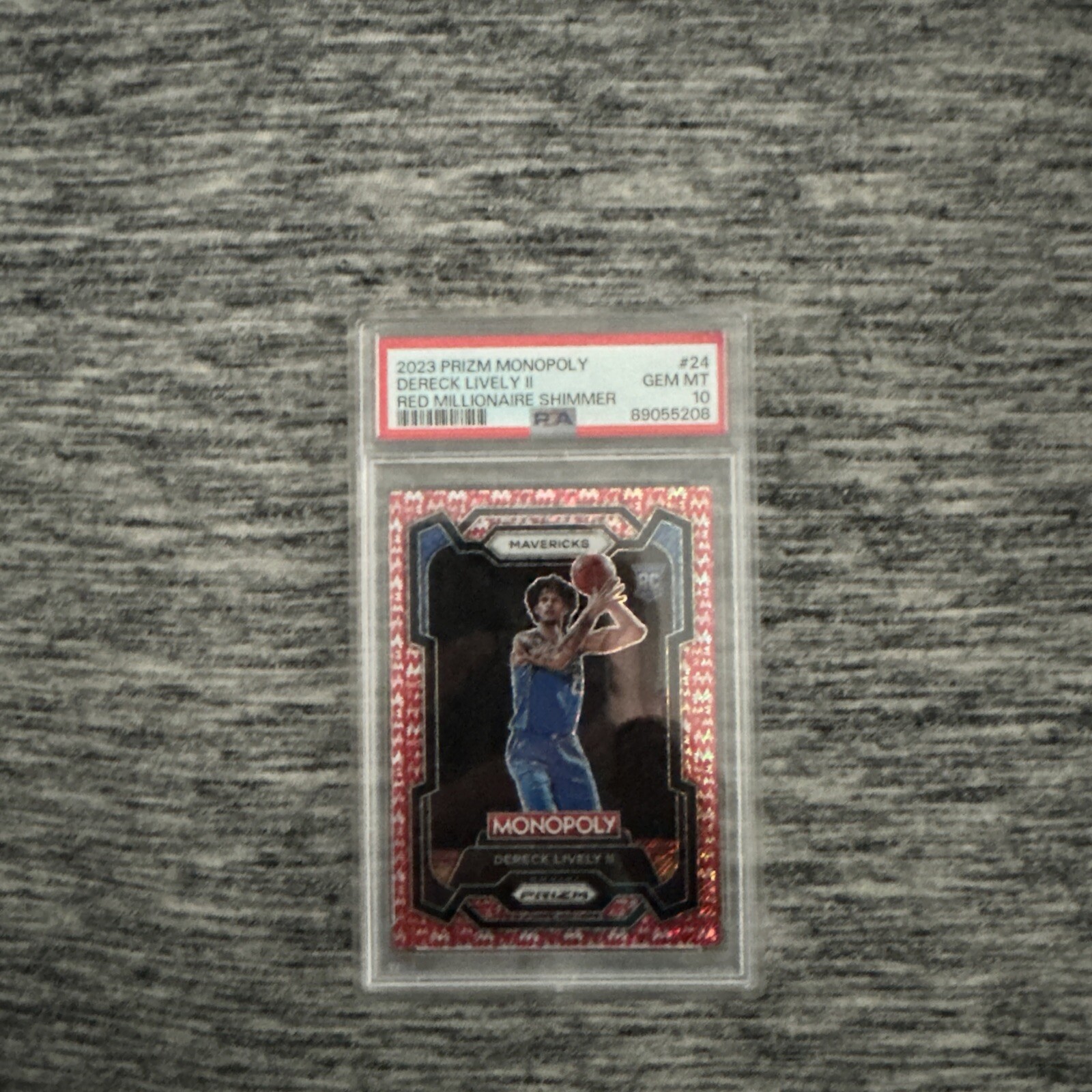 2023 Prizm Monopoly Dereck Lively II Red Millionaire Shimmer #/100 PSA 10