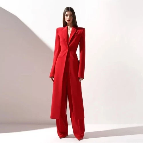 Fashion Women's Suit Long Jacket 2 Pieces Formal Wedding Party Ladies Work Wear - Picture 5 of 32
