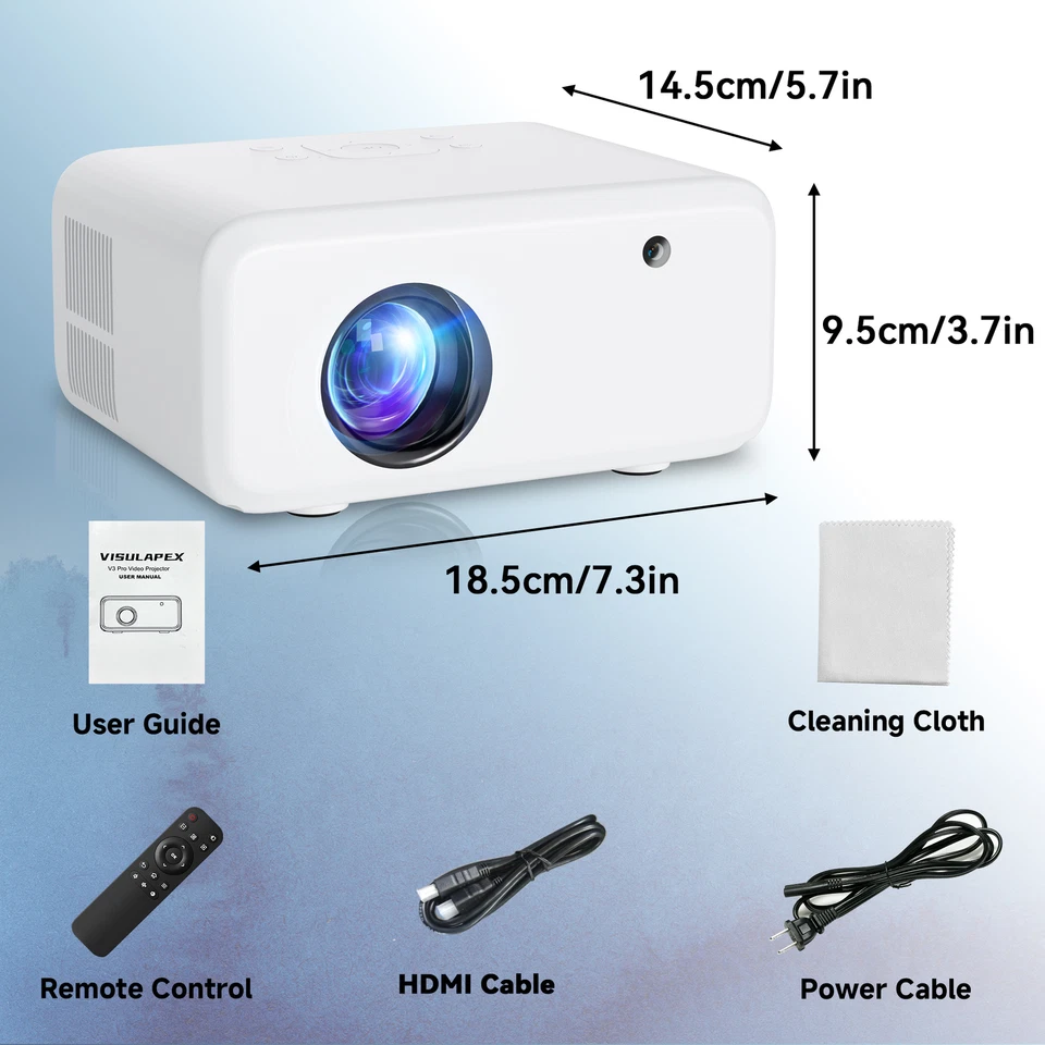 4K Projector 40000LMS 1080P 3D 5G WiFi Bluetooth Video Home Theater 230" Display - Image 2 of 4