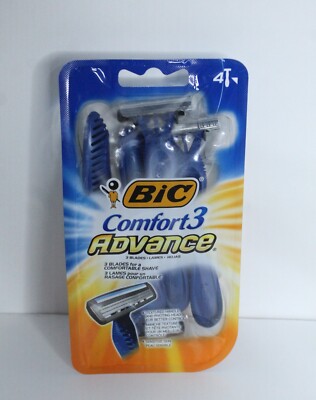 Bic Comfort 3 Advance Disposable Razors (4 Count) New Unopened Package