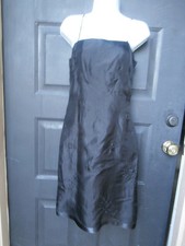NWT NEW ANN TAYLOR DRESS SZ 4 SMALL BLACK BEADED 100% SILK