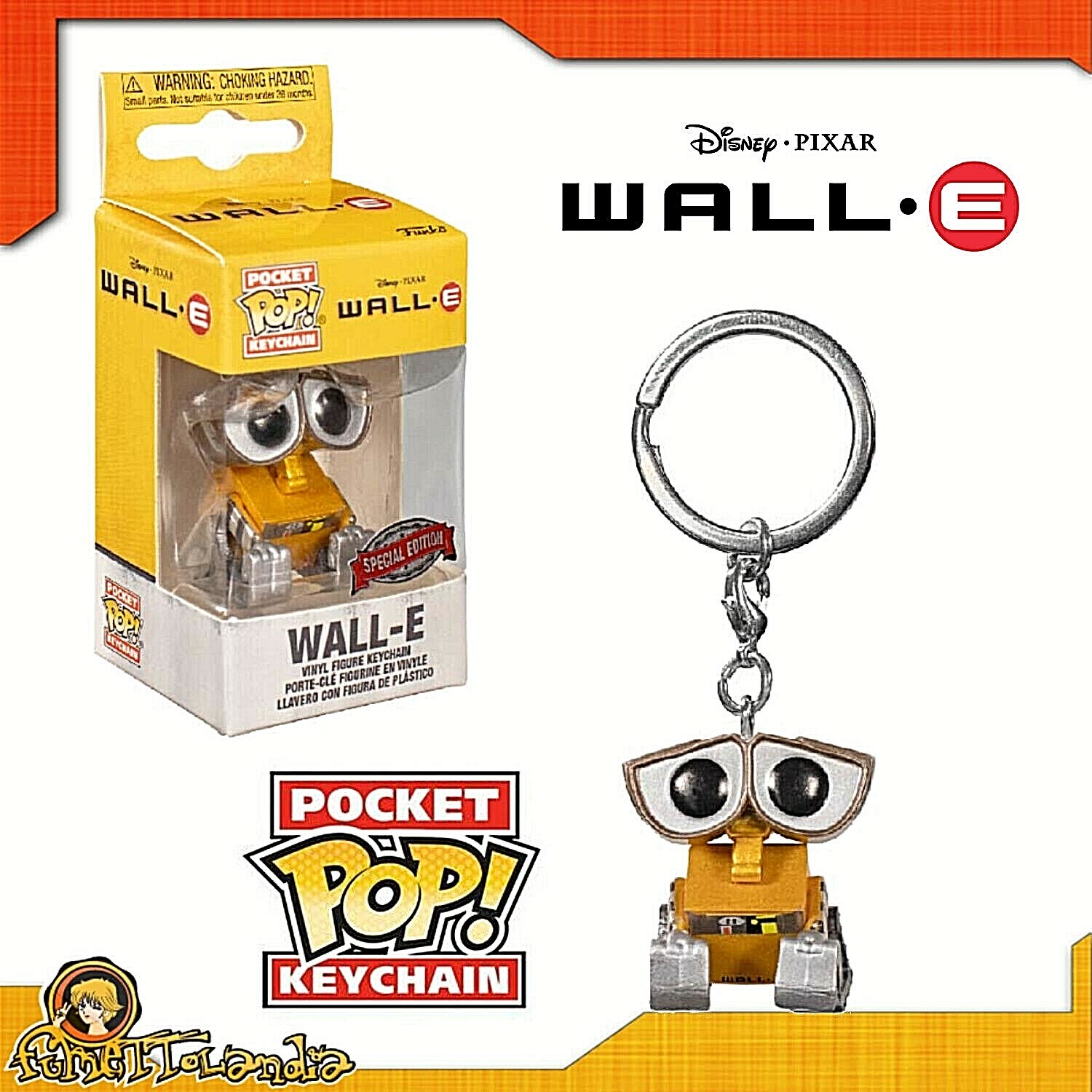 Portachiavi di Wall E Pocket POP! Vinyl Keychain Mini Figure Funko Disney  Pixar