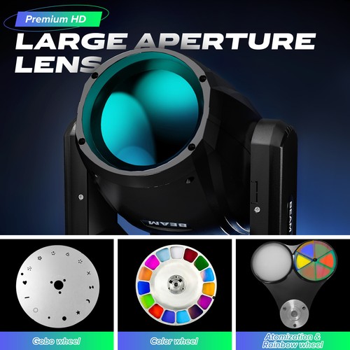 280W Prism 10R 17 Gobo 14 Colors DMX LED Beam Moving Head Disco Stage Light Spot - Bild 10 von 19