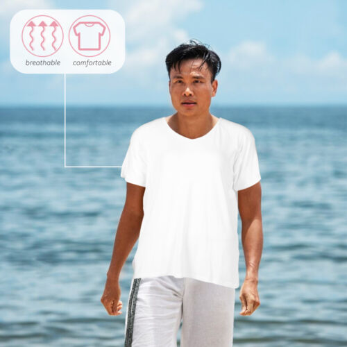 Summer Casual V Neck Cotton Tee Shirts Men Shirts Short Sleeve Undershirt Shirt - Picture 15 of 19