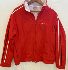 Retro Nike Red Full Zip Up Windbreaker Jacket Women s Size L