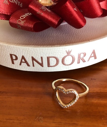Pandora 14K Gold CZ Captured Heart Ring 