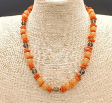 collana girocollo vero corallo rosso giada quarzo fumè regolabile argento bianco