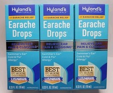 Hyland's Naturals Homeopathic Swimmers Ear Ache Drops - Relieve Pain 3 Pack 