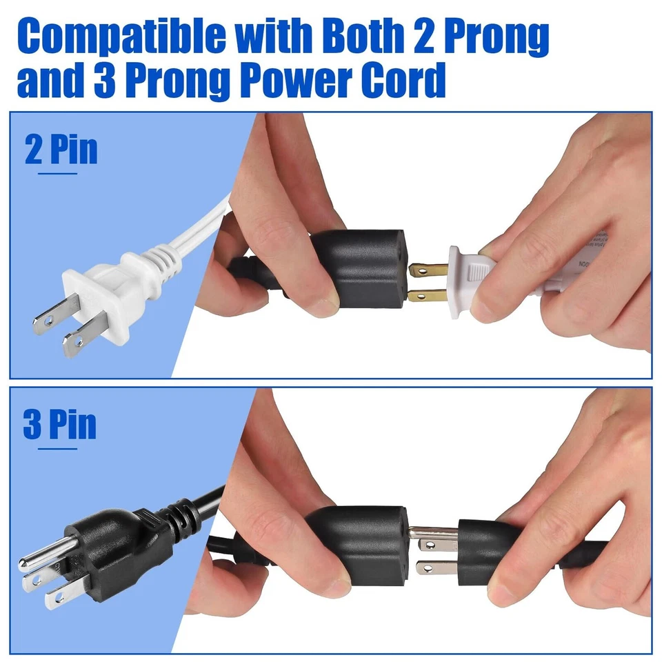 4 Outlet Power Cord Splitter NEMA 5-15P to 5-15R 16AWG 1 to 4 Way 20IN Cable - Image 2 of 4