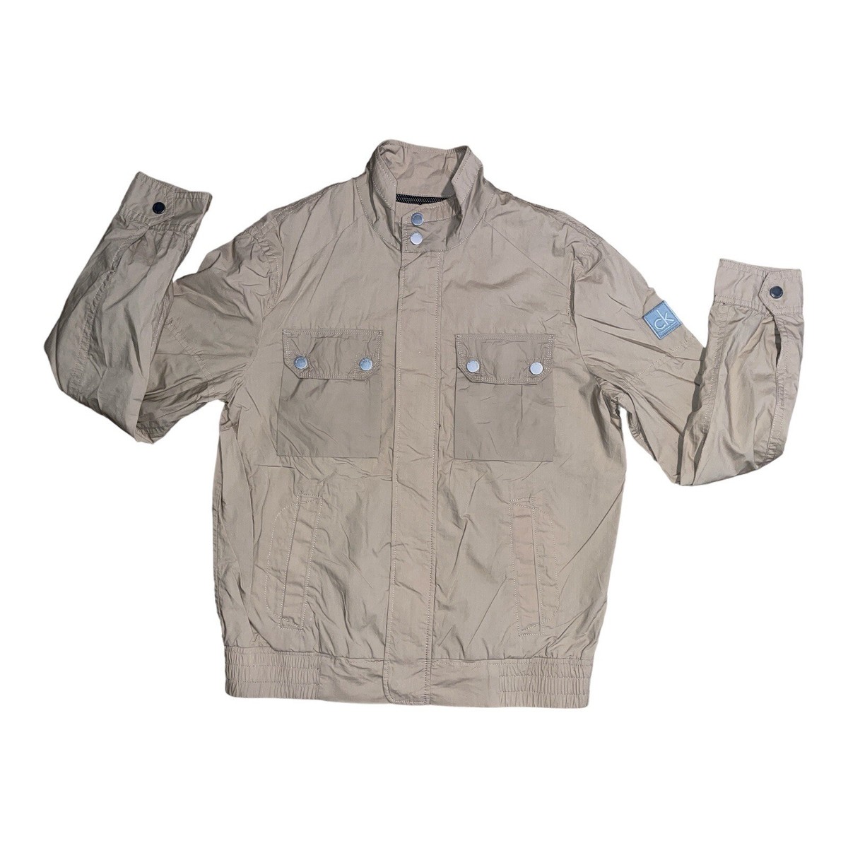🔥 CALVIN KLEIN JEANS Brown Windbreaker Jacket Size M Mens CK - Main Image