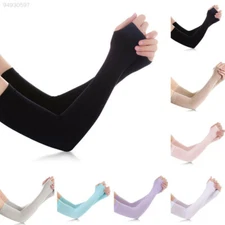 Unisex Ice Silk Cool Anti UV Sun Protection Gloves Long Sleeve Mitten Summer