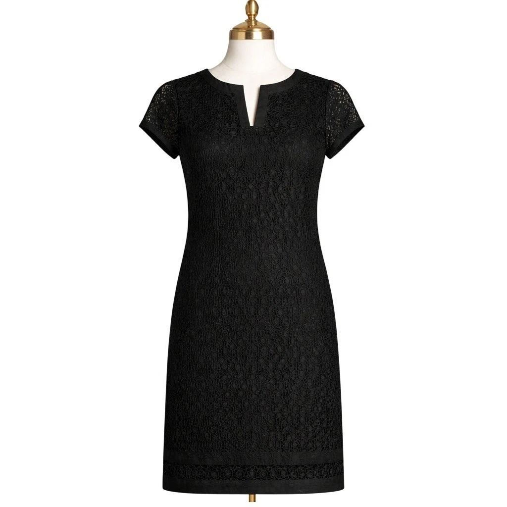 dress with lace collar and cuffs Midnight Manor Fit & Flare Dress Tea at Twilight / 1X main image 0