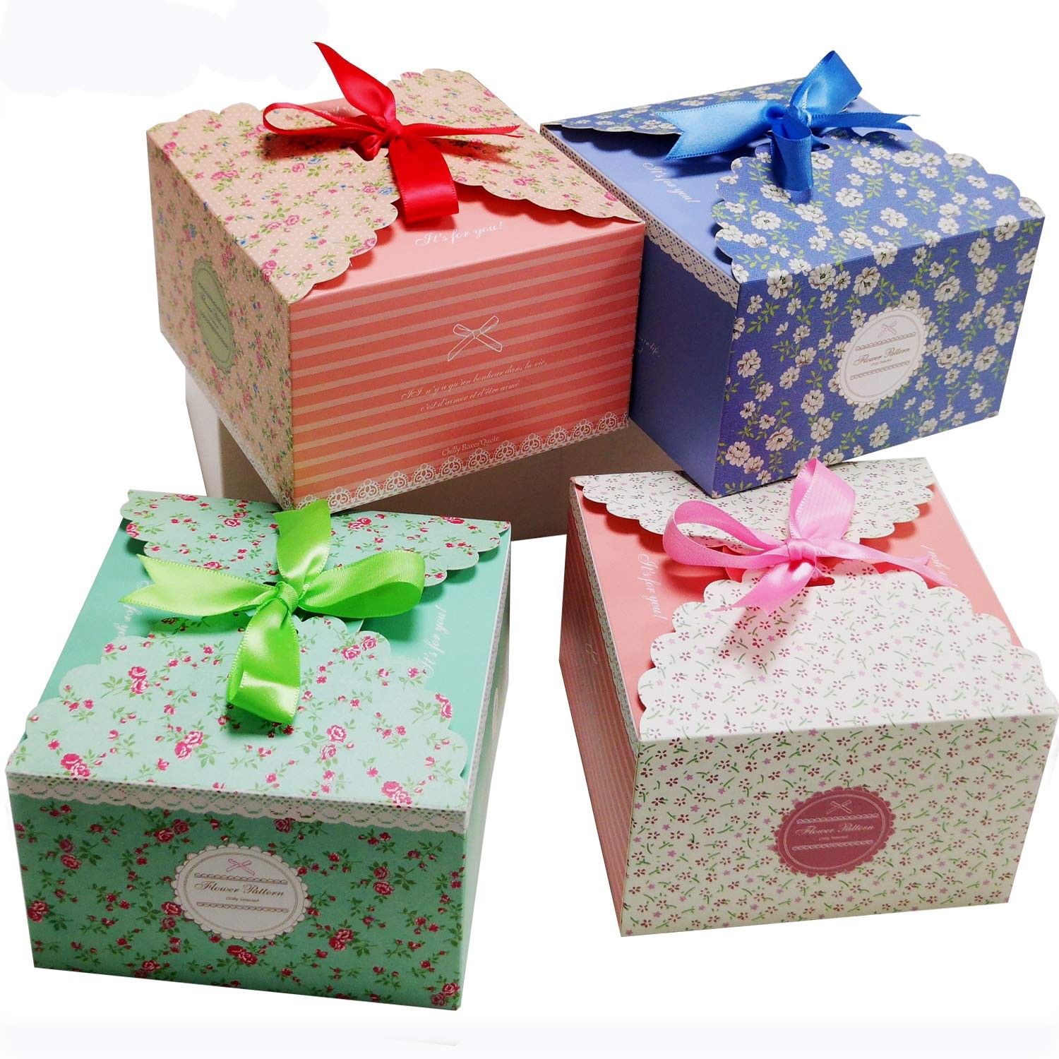 Gift Boxes, Set of 12 Decorative Treats Boxes, Cake, Cookies