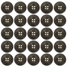 Wooden Button 1-3/16" (30mm), 80 Pcs 4 Holes Round Wood Sewing Button Brown