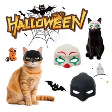 Black Superhero Cat Mask Pet Cosplay Costume Halloween Party Photo Prop