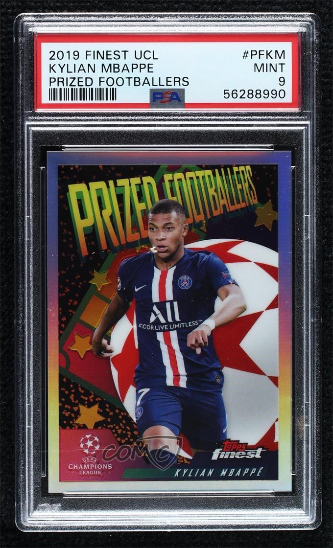 2019-20 Topps Finest UCL Prized Footballers Kylian Mbappe #PF-KM PSA 9 MINT zg6