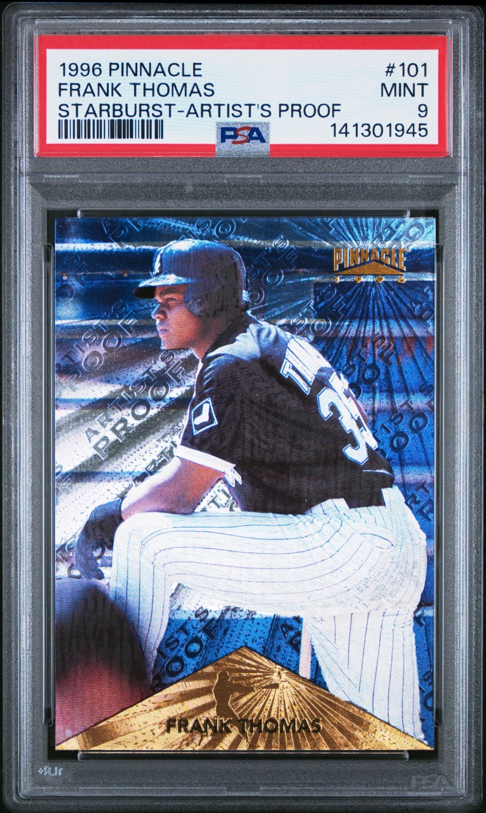 Frank Thomas 1996 Pinnacle Starburst Artist Proof #101 of 200 PSA MINT 9