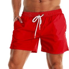 Men's Swim Trunks Quick Dry Beach Shorts Swimwear Bathing Suit with Mesh Lini...