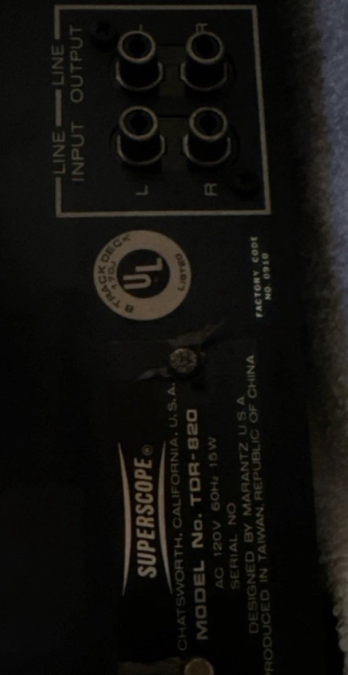 Superscope Marantz TDR-820 Stereo 8-Track Recording System Model
