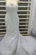 Wedding Dress Strapless Embroidered Beaded Lace  sweetheart A-Line OlegCassini