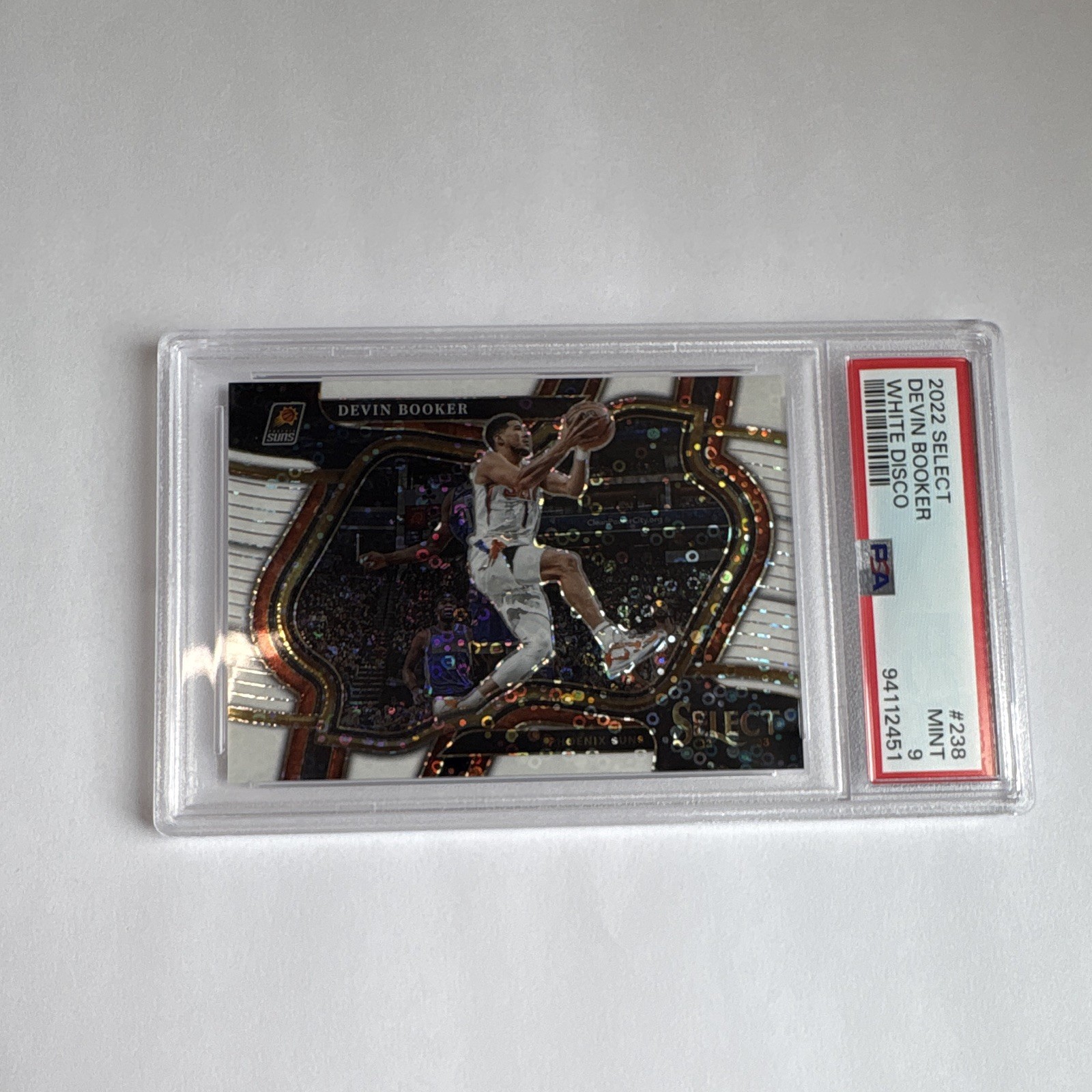 Panini 2022-23 Select Courtside Devin Booker #238 White Disco /75 PSA 9