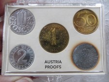 1964 Five Coin Austria Proof Set  2, 5, 10, 50 Groschen 1 Schilling