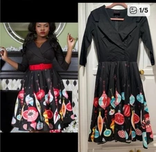 PINUP COUTURE MEDIUM BLACK MIDI DRESS RETIRED HARD TO FIND! EXCELLENT CONDITION