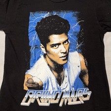 Bruno Mars 2-sided Small Black T-shirt Tour Concert Rock Band Guitar