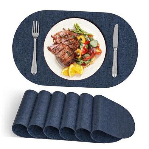Placemats Set of 6, Oval Large Place Mats for Kitchen Dining Room Table