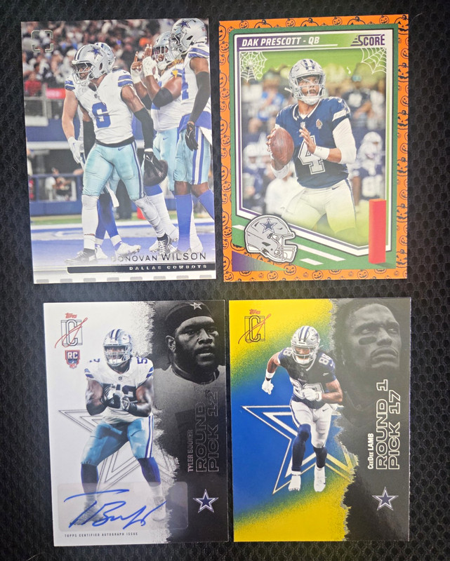 Cowboys Lot Tyler Booker Rookie AUTO Signature Class+Lamb+Dak+Wilson Photogenic
