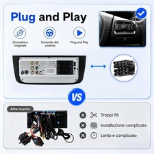 Autoradio Fiat Punto Linea CarPlay Android Auto Wireless Bluetooth Rds Plug Play - Miniatura 2
