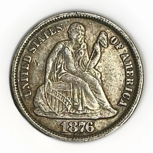 1876-CC Seated Liberty Silver Dime, Carson City Mint Issue, VG Details -