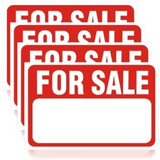 4PCS For Sale Sign for Car Sticker, For Sale Signs for Car, 12x8 Inch Self