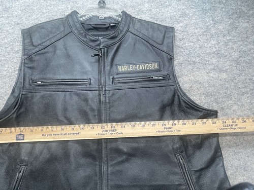 Harley Davidson Weste Herren XL Extra Large PASSING LINK Leder Motorrad Reißverschluss - Bild 4 von 12