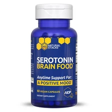 Natural Stacks Serotonin Brain Food – Boost Happiness & Balance, 60 CT 