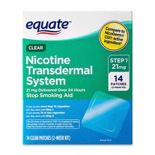 Equate   Stop Smoking   Nicotine Patch - 14 Clear Patches - 21 mg - Exp: 10/26