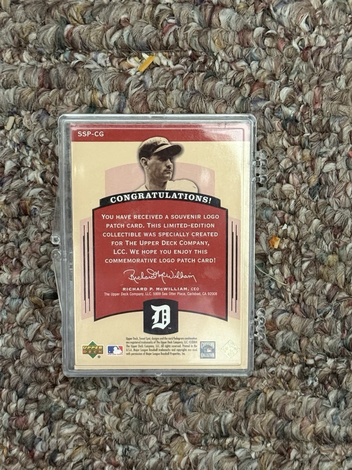 Parche clásico Upper Deck Sweet Spot 2004 Charlie Gehringer 122/230 1933 All Star Foto 2 de 2